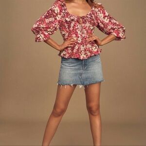 Free People Sweet Memories Floral Blouse